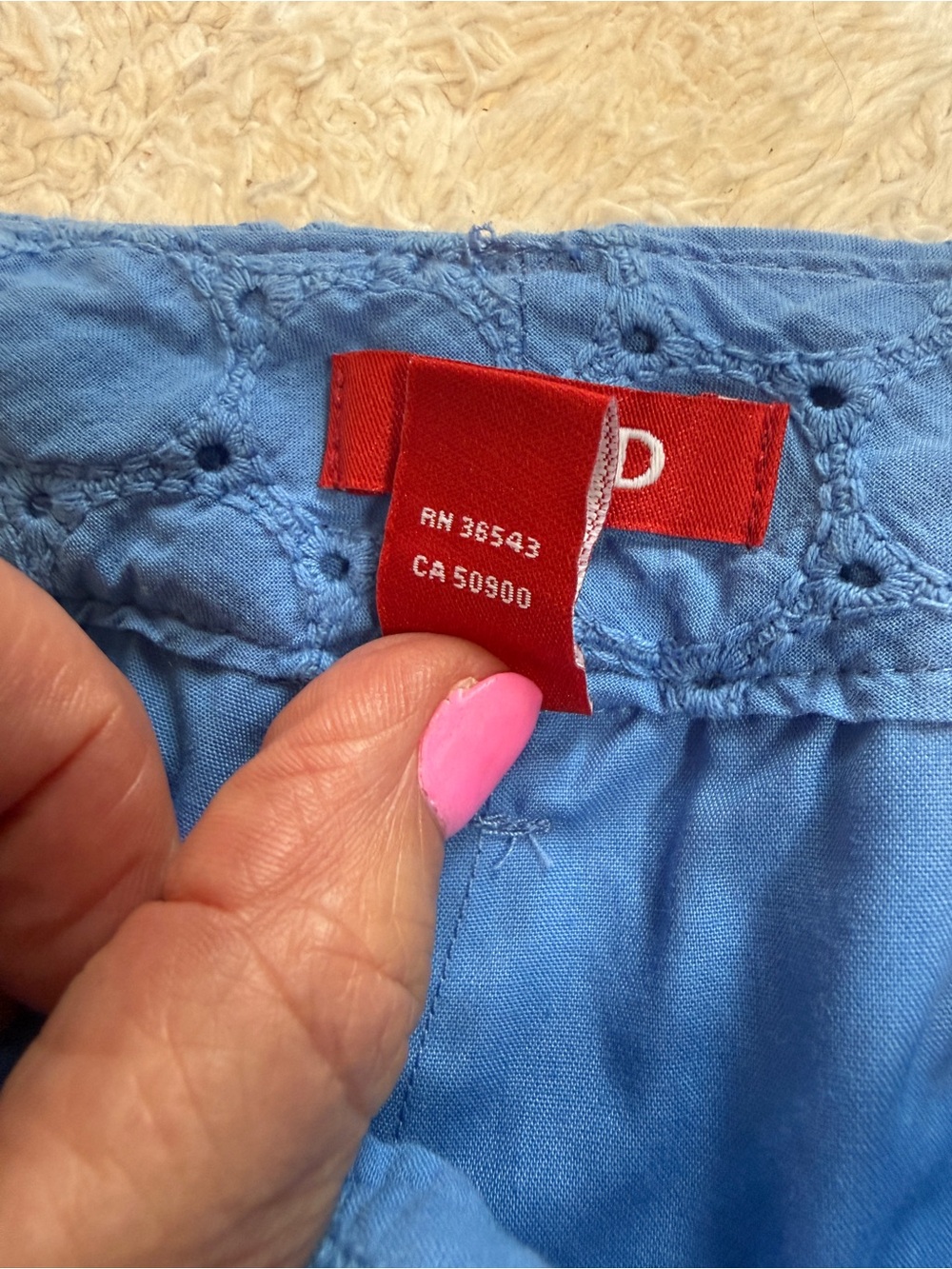Izod Light Blue Eyelet Bermuda Shorts - Picture 4 of 9